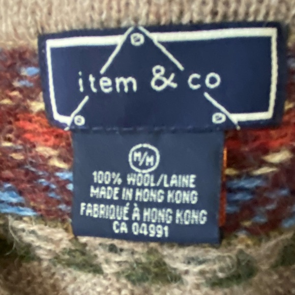 item & co Womens Wool Knit Button Up Outdoor Cottage Cabin Cardigan. Sz M - Picture 15 of 16